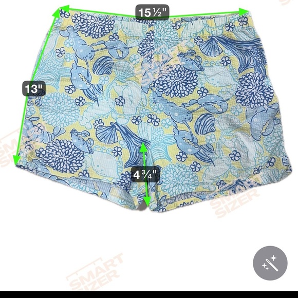 🌼 Vintage Lilly Pulitzer Lobster print Floral Seersucker Shorts seashell ocean - Picture 10 of 11